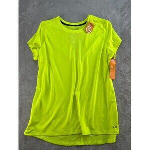 Champion T-Shirt Womens XL Neon Yellow Duo Dry Short Sleeve Active Outdoor New